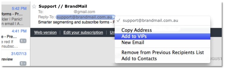 Apple Mail Email White Listing 